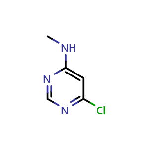 Chemical structure of 4-Chloro-6-(methylamino)pyrimidine , CAS 65766-32-7, AChemBlock X206712