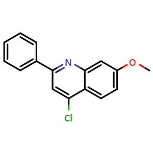 Chemical structure of 4-Chloro-7-methoxy-2-phenylquinoline , CAS 189816-05-5, AChemBlock X206721