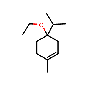Chemical structure of 4-Ethoxy-4-isopropylmethylcyclohex-1-ene , CAS 54982-76-2, AChemBlock X206736