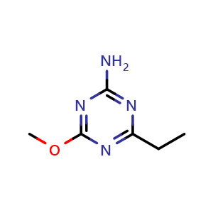 Chemical structure of 4-ethyl-6-methoxy-1,3,5-triazin-2-amine , CAS 701-78-0, AChemBlock X206743