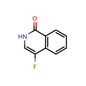 Chemical structure of 4-fluoroisoquinolin-1(2H)-one , CAS 1934536-53-4, AChemBlock X206760