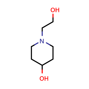 Chemical structure of 4-Hydroxy-1-piperidineethanol , CAS 224431-84-9, AChemBlock X206770