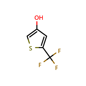 Chemical structure of 4-Hydroxy-2-(trifluoromethyl)thiophene , CAS 217959-45-0, AChemBlock X206771