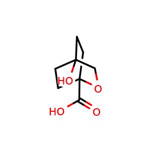 Chemical structure of 4-Hydroxy-2-oxabicyclo[2.2.2]octane-1-carboxylic acid , CAS 2315282-11-0, AChemBlock X206775
