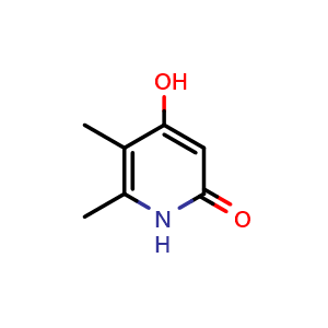 Chemical structure of 4-hydroxy-5,6-dimethyl-1H-pyridin-2-one , CAS 84953-72-0, AChemBlock X206782