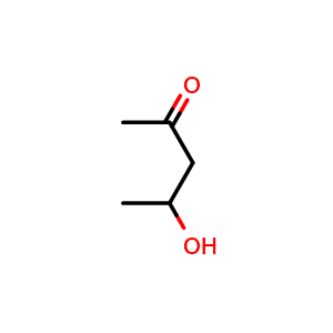 Chemical structure of 4-hydroxypentan-2-one , CAS 4161-60-8, AChemBlock X206785