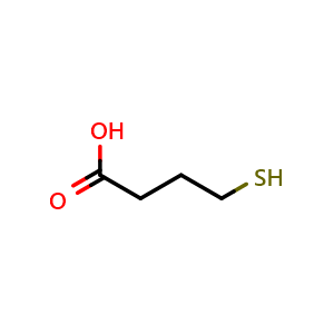 Chemical structure of 4-mercaptobutanoic acid , CAS 13095-73-3, AChemBlock X206798