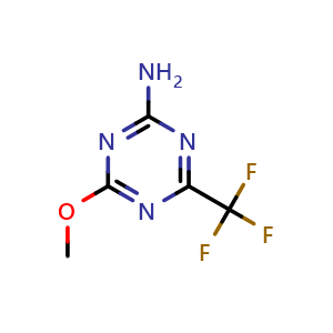 Chemical structure of 4-methoxy-6-(trifluoromethyl)-1,3,5-triazin-2-amine , CAS 5311-05-7, AChemBlock X206804
