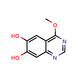 Chemical structure of 4-methoxy-6,7-quinazolinediol , CAS 1312937-40-8, AChemBlock X206805