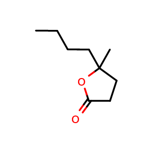 Chemical structure of 4-methyloctan-4-olide , CAS 3285-00-5, AChemBlock X206830