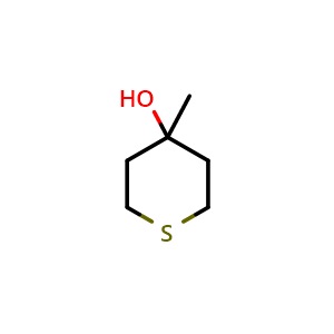 Chemical structure of 4-methyltetrahydrothiopyran-4-ol , CAS 38447-82-4, AChemBlock X206834