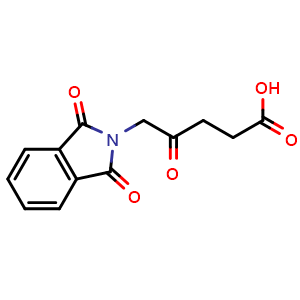Chemical structure of 5-(1,3-dioxoisoindol-2-yl)-4-oxopentanoic acid , CAS 92632-81-0, AChemBlock X206855