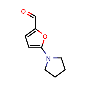 Chemical structure of 5-(1-Pyrrolidinyl)furan-2-carbaldehyde , CAS 84966-28-9, AChemBlock X206856