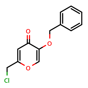Chemical structure of 5-(Benzyloxy)-2-(chloromethyl)-4H-pyran-4-one , CAS 89539-54-8, AChemBlock X206886