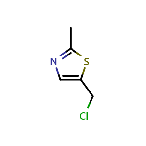 Chemical structure of 5-(chloromethyl)-2-methyl-thiazole , CAS 63140-11-4, AChemBlock X206896