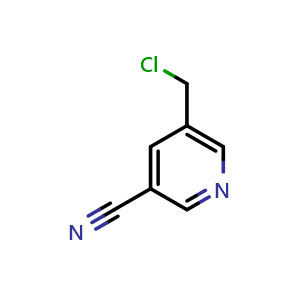 Chemical structure of 5-(chloromethyl)pyridine-3-carbonitrile , CAS 562074-59-3, AChemBlock X206897