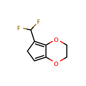 Chemical structure of 5-(difluoromethyl)-2,3-dihydro-6H-cyclopenta[b][1,4]dioxine , AChemBlock X206904