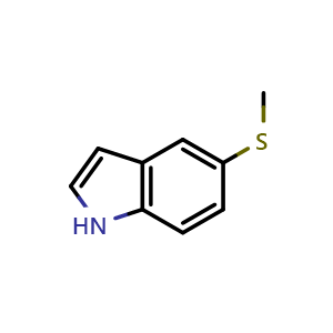 Chemical structure of 5-(methylthio)-1H-indole , CAS 77248-65-8, AChemBlock X206908