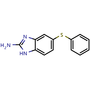 Chemical structure of 5-(phenylthio)-1H-benzo[d]imidazol-2-amine , CAS 53065-28-4, AChemBlock X206911