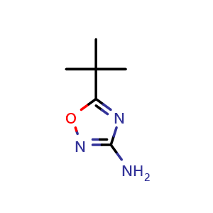 Chemical structure of 5-(tert-butyl)-1,2,4-oxadiazol-3-amine , CAS 91362-43-5, AChemBlock X206914