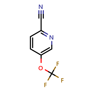 Chemical structure of 5-(trifluoromethoxy)pyridine-2-carbonitrile , CAS 1206978-22-4, AChemBlock X206917