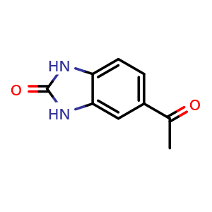 Chemical structure of 5-Acetylbenzimidazol-2(3H)-one , CAS 39513-27-4, AChemBlock X206959