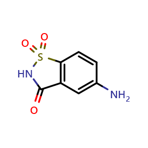 Chemical structure of 5-Amino-1,2-benzisothiazol-3(2H)-one 1,1-dioxide , CAS 22094-61-7, AChemBlock X206961