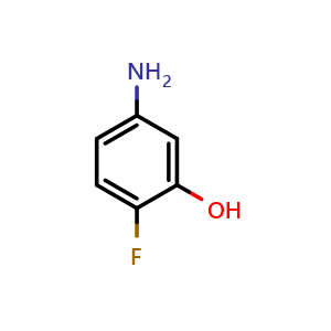 Chemical structure of 5-amino-2-fluorophenol , CAS 100367-48-4, AChemBlock X206966