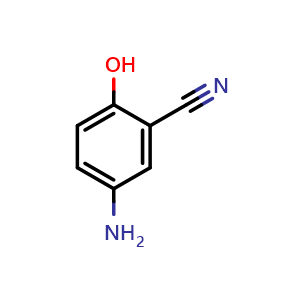 Chemical structure of 5-amino-2-hydroxybenzonitrile , CAS 87029-84-3, AChemBlock X206967