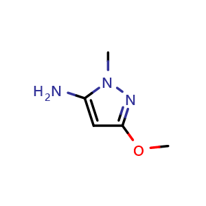 Chemical structure of 5-Amino-3-methoxy-1-methylpyrazole , CAS 1201935-28-5, AChemBlock X206971