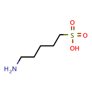 Chemical structure of 5-Aminopentanesulfonic acid , CAS 37043-68-8, AChemBlock X206979