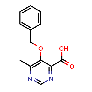 Chemical structure of 5-benzyloxy-6-methyl-pyrimidine-4-carboxylic acid , CAS 2708287-15-2, AChemBlock X206987
