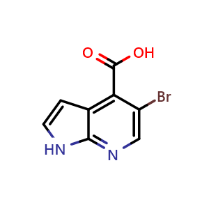 Chemical structure of 5-bromo-1H-pyrrolo[2,3-b]pyridine-4-carboxylic acid , CAS 2920423-83-0, AChemBlock X206995