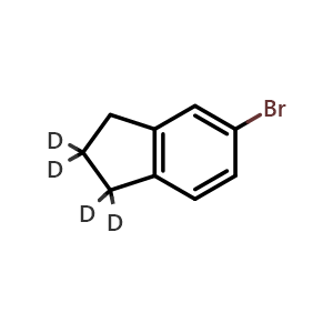 Chemical structure of 5-bromo-2,3-dihydro-1H-indene-1,1,2,2-d4 , AChemBlock X207003