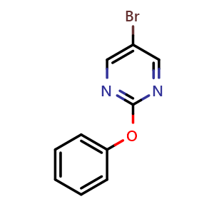 Chemical structure of 5-bromo-2-phenoxypyrimidine , CAS 257280-25-4, AChemBlock X207020
