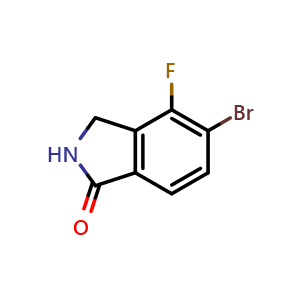 Chemical structure of 5-bromo-4-fluoro-isoindolin-1-one , CAS 1427426-23-0, AChemBlock X207038