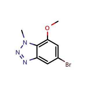 Chemical structure of 5-Bromo-7-methoxy-1-methyl-1H-benzo[d][1,2,3]triazole , CAS 1799973-82-2, AChemBlock X207055