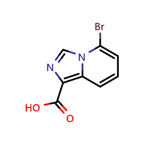 Chemical structure of 5-bromoimidazo[1,5-a]pyridine-1-carboxylic acid , CAS 1427398-36-4, AChemBlock X207059