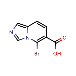 Chemical structure of 5-bromoimidazo[1,5-a]pyridine-6-carboxylic acid , CAS 2920404-34-6, AChemBlock X207060