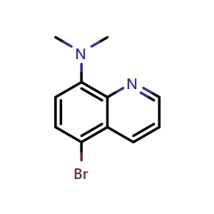 Chemical structure of 5-Bromo-N,N-dimethyl-8-quinolinamine , CAS 1713265-20-3, AChemBlock X207065