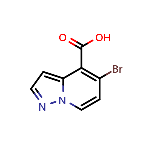 Chemical structure of 5-bromopyrazolo[1,5-a]pyridine-4-carboxylic acid , CAS 2920399-07-9, AChemBlock X207070