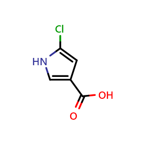 Chemical structure of 5-Chloro-1H-Pyrrole-3-Carboxylic acid , CAS 79600-77-4, AChemBlock X207080
