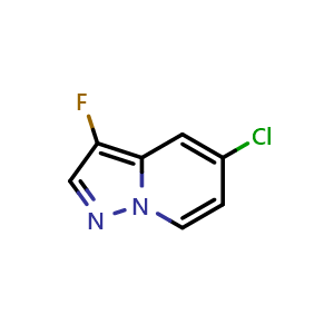 Chemical structure of 5-chloro-3-fluoro-pyrazolo[1,5-a]pyridine , CAS 2940945-44-6, AChemBlock X207090