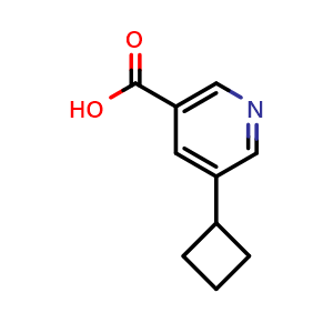Chemical structure of 5-cyclobutylnicotinic acid , CAS 1550959-56-2, AChemBlock X207101