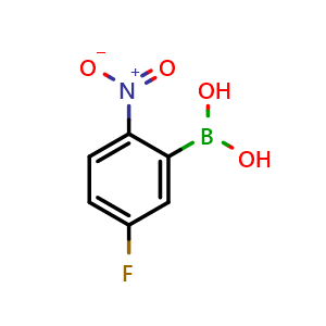 Chemical structure of 5-Fluoro-2-nitrophenylboronic acid , CAS 1329171-65-4, AChemBlock X207122
