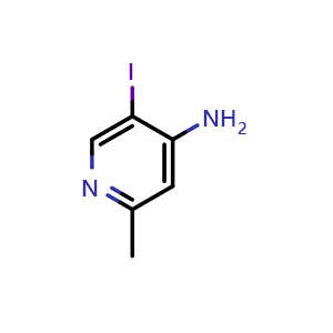 Chemical structure of 5-iodo-2-methyl-pyridin-4-amine , CAS 849353-19-1, AChemBlock X207143