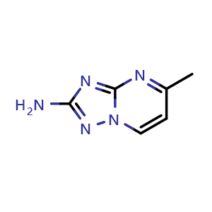 Chemical structure of 5-Methyl-[1,2,4]triazolo[1,5-a]pyrimidin-2-amine , CAS 99969-13-8, AChemBlock X207165