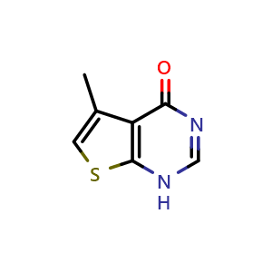Chemical structure of 5-methyl-1H-thieno[2,3-d]pyrimidin-4-one , CAS 43088-64-8, AChemBlock X207172