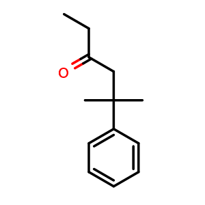 Chemical structure of 5-methyl-5-phenylhexan-3-one , CAS 4927-36-0, AChemBlock X207178