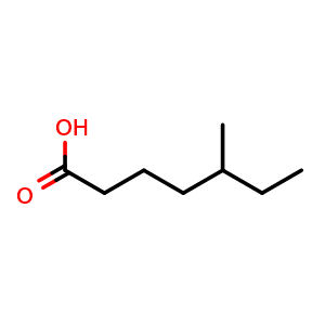 Chemical structure of 5-methylheptanoic acid , CAS 1070-68-4, AChemBlock X207182
